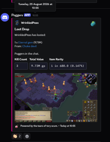 Evidence screenshot for Eternal gem from Choke devil